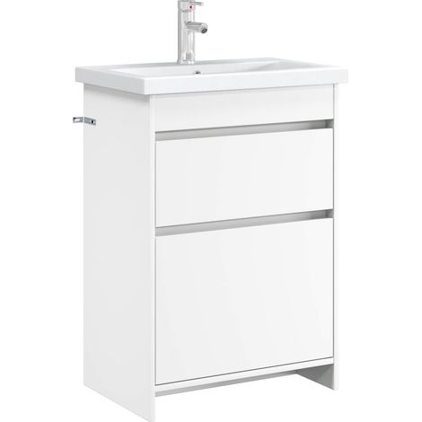 vidaXL Bathroom Under Sink Cabinet White 56 x 37.5 x 81 cm