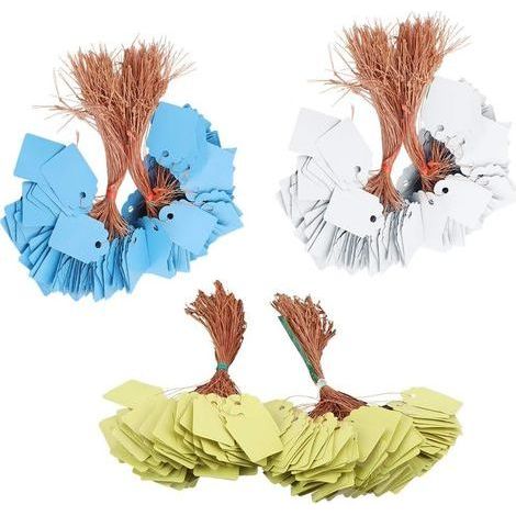 600 pièces PVC Suspendus Étiquettes De Plantes Graines De Fleurs Légumes Herbe Nom Tag Marqueur Signe pour Jardinier Intérieur Extérieur Plantation Étiquettes(Jaune + Blue + Blanc, 200 pièces par coul (1/5)