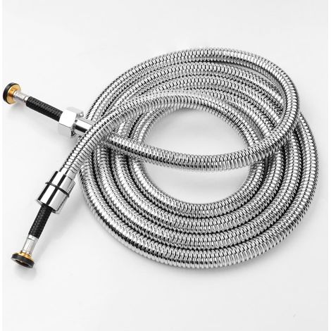 Tuyau de Douche 2,5m en Acier Inoxydable, Flexible de Douche Universel, Anti-Torsion, Connecteur en Laiton, Raccord Standard G1/2", Chrome (1/5)