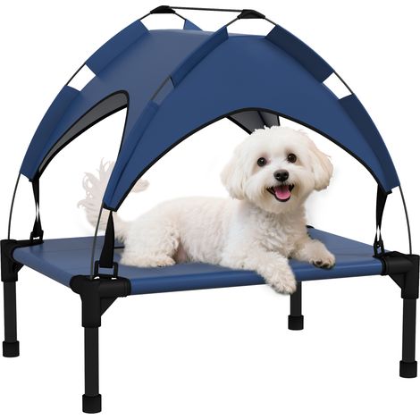 Panier pour chien avec toit, extérieur, portable, imperméable, jusqu'à 30 kg, 61 x 46 x 63 cm, bleu foncé
