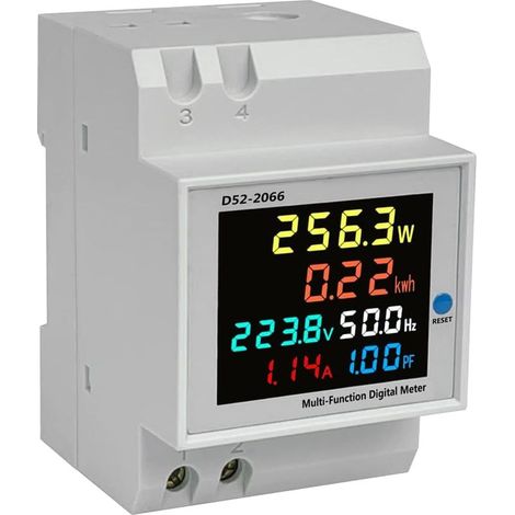 D52 - 2066 instrument multifonction à Rail Din affichage à cristaux liquides couleur tension t dispositif de mesure de l'énergie électrique à fréquence active(AC40-300V ) (1/5)