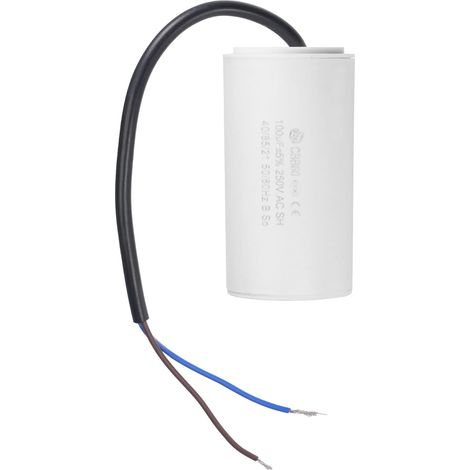 Filtre à condensats CBB60 100 µF 250 V CA 2 fils 50/60 Hz, cylindrique 93 x 49 mm, blanc, air comprimé, eau et moteur (1/5)