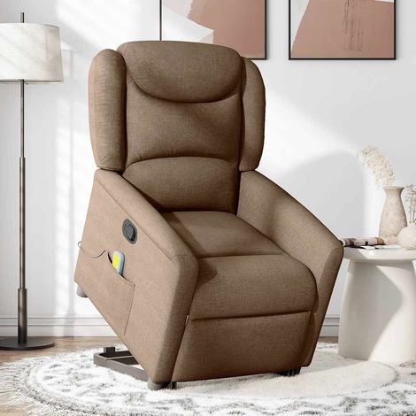 Maison Exclusive - Silla de masaje reclinable de pie de tela marr (1/5)