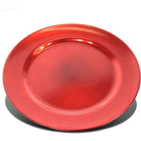 Weihnachtsdeko Basics Teller Rot Ø 33 cm - PP (1/2)