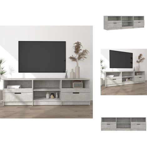 Meuble TV Gris béton 150x33,5x45 cm Bois d'ingénierie - Meubles Tv - Meuble Tv Gris - Meuble Tv Design - Meuble Tv Industriel - Meuble Tv Rangement (1/5)