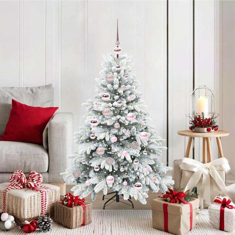 Künstlicher Weihnachtsbaum mit 150 LEDs Weiß 120 cm PE und PVC (1/5)