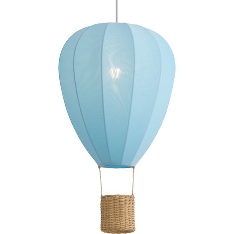 QAZQA Kinder-Pendelleuchte Blau Heißluftballon - Air Balloon