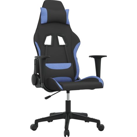 Sedia da Gaming Nero e Blu in Tessuto vidaXL (1/5)