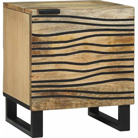 Tables de chevet-Table de nuit Marron et Noir 40 x 33 x 46 cm 331342 (1/5)