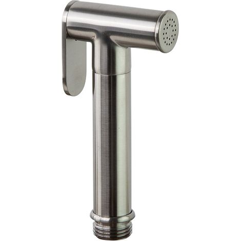 Douchette WC à main pour hygiène intime, Nickel brossé en laiton - 9552NC (1/2)
