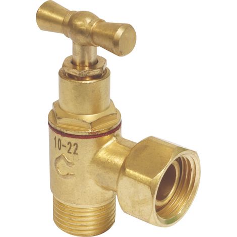 Robinet de WC équerre laiton brut M12/17 - Ecrou Prisonnier 12/17 (1/2)
