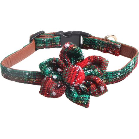 Collier Chien Chat - Pour Fête De Noël - Taille Réglable - Rouge Vert Or - 1 Pièce (1/5)