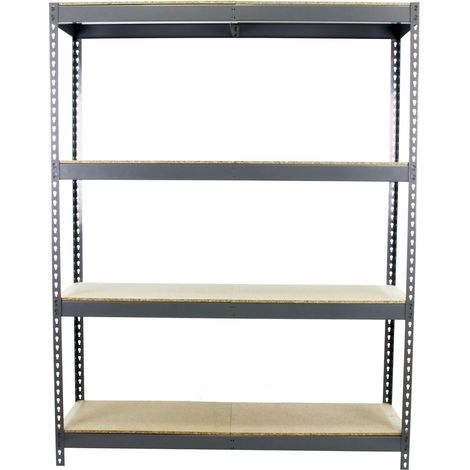 SimonRack Étagère Industrielle, 2000x1500x600 mm, 4 Niveaux en bois, 600 kg Capacité de Charge et Point de Flexion, Étagère Charge Lourde, Gris/Bois - Simonforte (1/5)