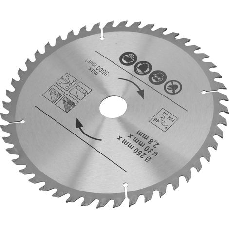 Lame de scie circulaire 250mm carbure de tungstène pour bois, découpe précise 5500 tr/min, 250x48 dents x 30mm alésage (1/5)