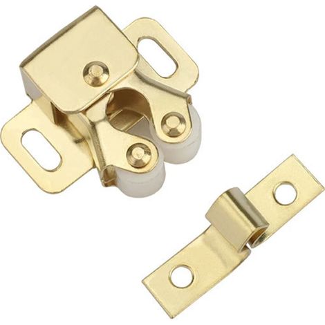 Fermeture à double rouleau avec bille en nylon pour tiroir de placard, or
