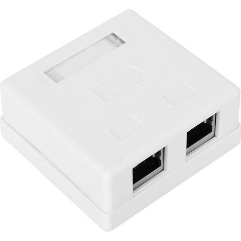 Adaptateur de jonction de connecteur mural Super 5 Shield RJ45-8P8C, rallonge de bureau à 2 ports, boîte de montage de câble, prise de Surface (1/5)