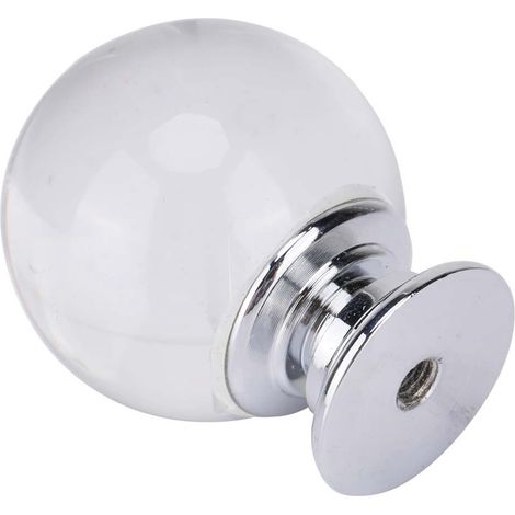 1 Stück 30 mm kugelförmiger Kristallglas-Griff für Schrank, Schublade oder Kommoden (1/5)