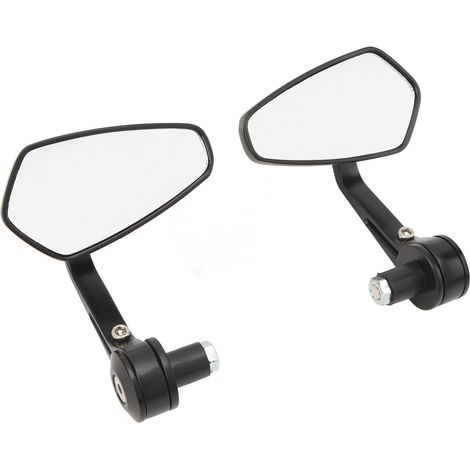 Rétroviseur Moto 2 Pièces Noir Gauche et Droite, Miroir Latéral en Forme de Pentagone pour Guidon (1/5)