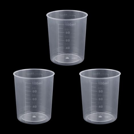 3 Pièces Tasse à Mesurer Riz pour Cuiseur à Riz, 100ml Transparent Plastique Tasse Lessive pour la Cuisine Mesure des Ingrédients Secs et Liquides