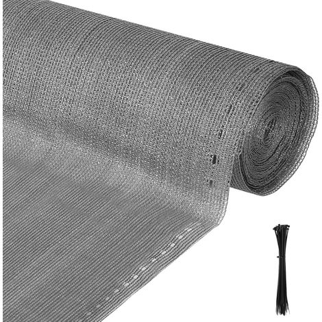Filet d'ombrage pour clôture de jardin, 1,8 x 10 m, 150 gm², en polyéthylène haute densité, brisevue, protection contre le vent, protection solaire, tissu avec serrecâbles, tapis anthracite (1/5)