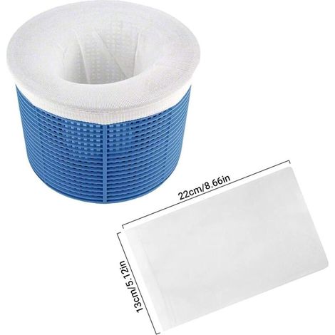 [NIEMALS VERWENDET] 20 Stück Poolskimmer-Filtersocken, Skimmersocken, Poolskimmersocken für Poolkörbe, elastische Nylon-Poolskimmersocken zum Auffangen von Blättern und Haaren (Weiß)