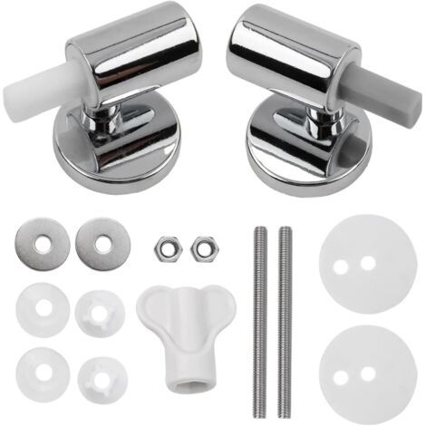 Charnières de remplacement universelles pour siège de toilette, 1 paire de charnières silencieuses à fermeture douce, s'adapte à la plupart des sièges de toilette/bidets/toilettes allongées/rondes (1/4)