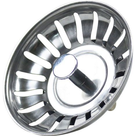 Spülbeckenstöpsel aus Edelstahl – Universeller Spülbeckenfilter (Durchmesser: 80 mm), Abflussstopfen mit 18 Schlitzen, Verstopfungsschutzgitter, Schnellablauf-Spülbeckenkorb aus Edelstahl (1/5)