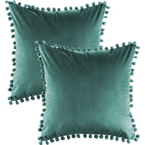 Taie d'oreiller en velours granuleux doux, 2 pièces, idéale pour un canapé, une chambre ou une voiture, 40 x 40 cm