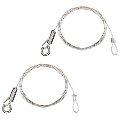 2pcs Fil Suspension Cadre en Acier Inoxydable Câble Acier Galvanisé avec Tendeur et Crochet Fil Suspendu pour Cadre Photo/Lumière/Cimaise/Miroir/Rideaux-1.5mm x 2m Chargé Max de 30KG