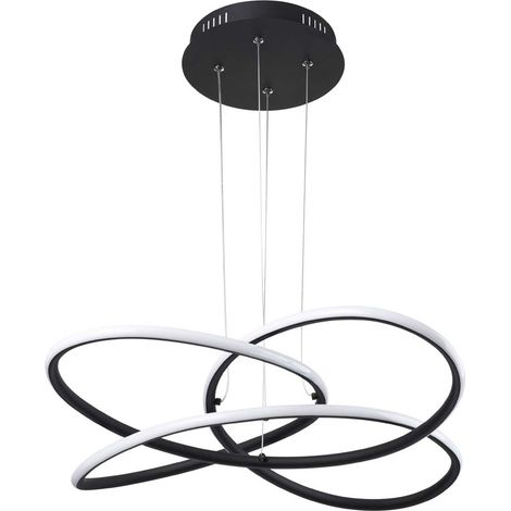 LED Hänge Pendel Lampe Ess Zimmer Decken Leuchte schwarz geschwungen (1/5)