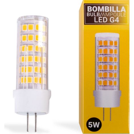 Bombilla LED G4 Bi-pin Tubular 12V AC/DC - 5W - Blanco