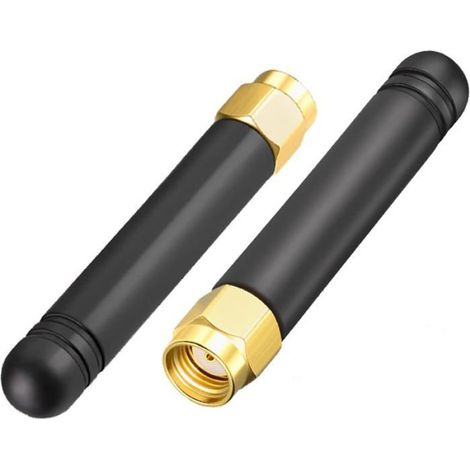 Antenne Wifi - Bi-Bande 2,4 GHz 5 GHz 5,8 GHz - Omnidirectionnelle 2 dBi - Connecteur RP-SMA Mâle - Pour Routeur Modem Adaptateur WiFi - 2 Pièces (1/5)