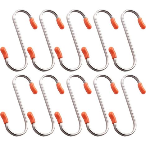 Set mit 10 S-förmigen flachen Edelstahlhaken (1/5)