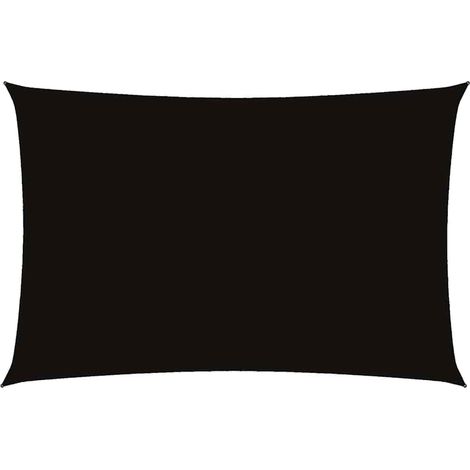 Vela Parasole Telo Ombra Parasole a Vela Oxford Rettangolare 2x4 m Nero (1/4)