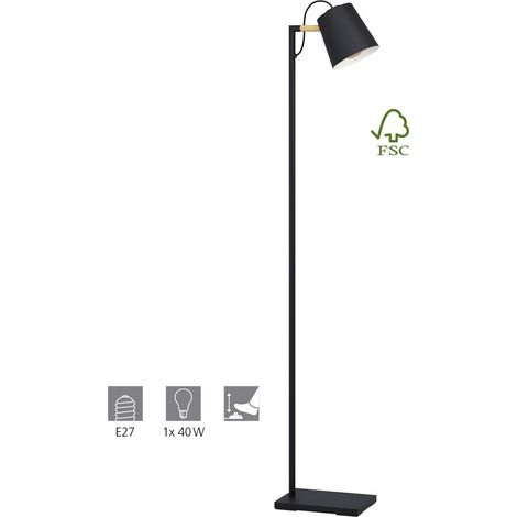 Piantana Vintage Lacey Acciaio Nero 1 Luce E27 (1/4)