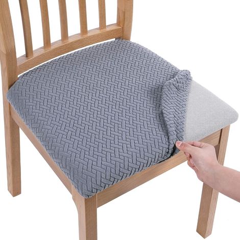 Funda para silla, lavable universalmente, funda universal para comedor, muy fácil de limpiar y duradera, fácil de montar (gris, 2 piezas)