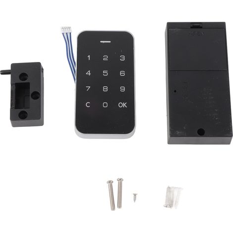 Serrure intelligente pour armoire, mot de passe universel, carte RFID, déverrouillage par bouton tactile, induction électronique, sans clé, pour commodes, tiroirs et armoires en bois, alarme basse ten (1/5)