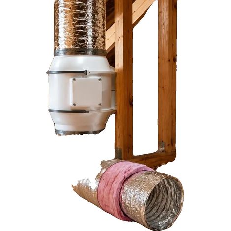 Conduit flexible, aluminium à trois couches, coton isolant, Rouge (1/2)