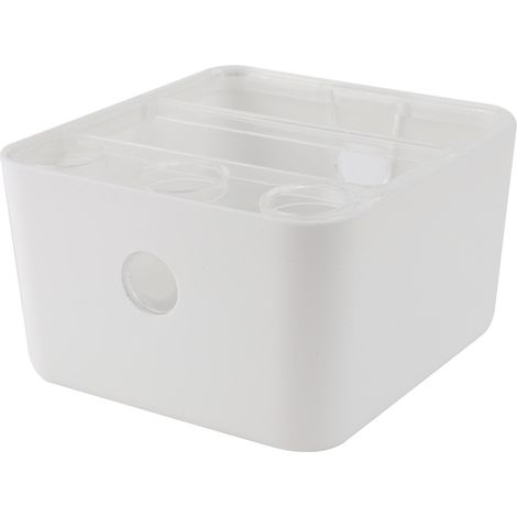 Boîte De Rangement Maquillage Organiseur Cosmétique Avec Fentes Et Aération Design Détachable Blanc 1 Pièce (1/5)