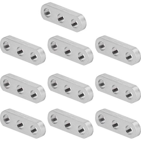 10 Stück flache, gerade Befestigungswinkel aus Aluminium, 4 x 8 mm, Verbindungswinkel für Robotertechnik E