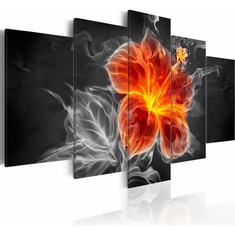 Tableau fleur enfumée - 200 x 100 cm (1/4)