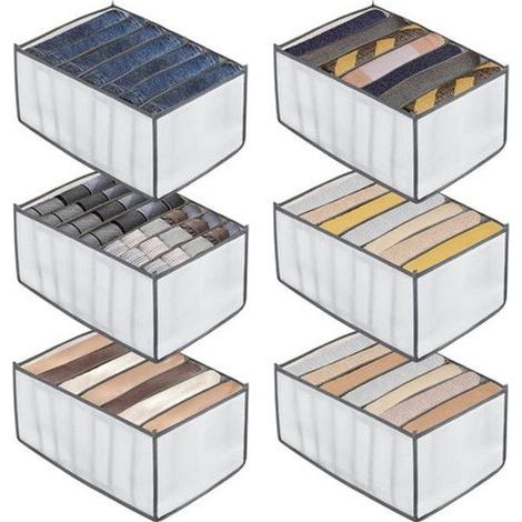 6Pcs Organisateur de Tiroir pour Sous-Vêtements Organisateur Tiroir Boîte (1/5)
