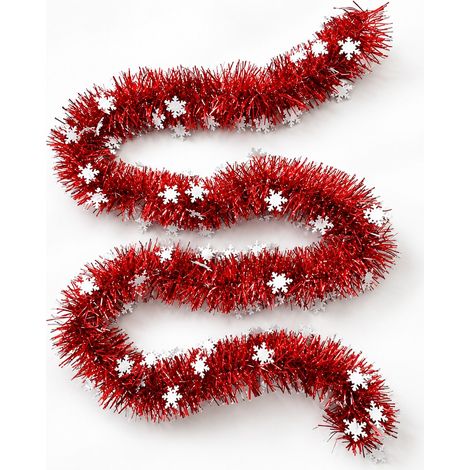 Enowelir Guirlande Décorative Noël Fil Métallique Rouge Argent Flocons Neige Blancs 2 Mètres Jardin Terrasse Maison Extérieur Bricolage Rénovation (1/4)