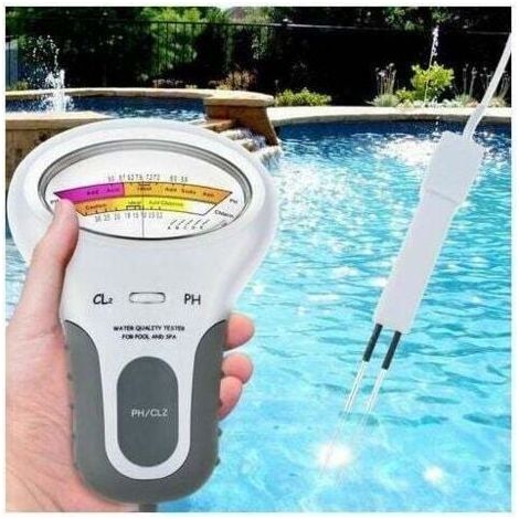 Testeur électronique d'eau de piscine pour le pH et la teneur en chlore, câble de 13 cm (1/4)