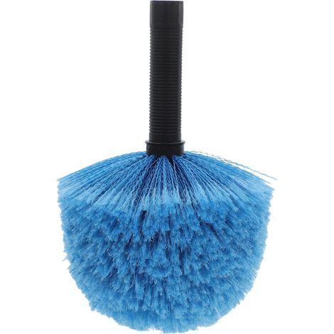 Plumeau Rond Léger en Nylon et PP Bleu pour Enlever Toiles D'araignée, Brosse de Nettoyage d'angle pour Plafond et Gouttière en Intérieur (1/4)
