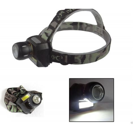 TrAdE Shop Traesio - Torcia Lampada Frontale A 2 Led Cree Cob Ricaricabile 2 Luci Bl-6916a - (1/5)