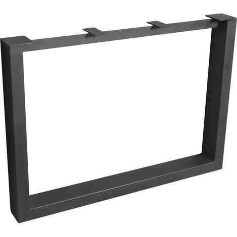 Pieds de table métal noir en U pour table rectangulaire (lot de 2) RALF