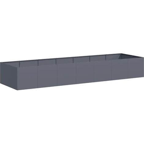 Jardinière moderne design pour jardin balcon 280 x 80 x 40 cm haute stabilité en acier anthracite (1/5)