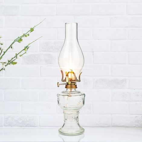 [NIEMALS VERWENDET] 32 cm große Glas-Öllampe, klassische Retro-Glas-Öllampe, dekorative Lampe für Zuhause, großes Fassungsvermögen