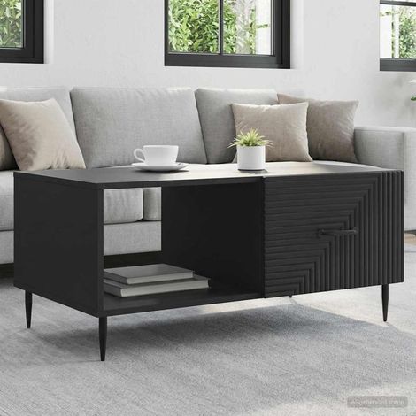 vidaXL Coffee Table Black 90 x 50 x 40 cm Engineered Wood (1/5)